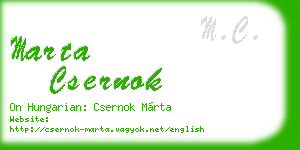 marta csernok business card